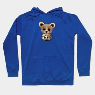 Cute Baby Bear With Football Soccer Ball Hoodie